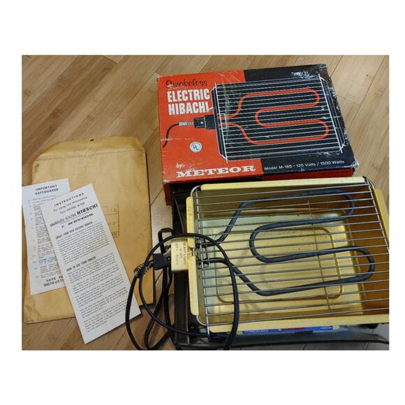 Vintage Hibachi Meteor Indoor Smokeless Electric  M-185 MCM - Picture 2 of 7